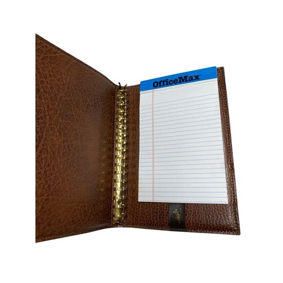 Hazel USA Brown Leather Padfolio Binder Shaklee Small Notebook Organizer Office - Picture 2 of 10